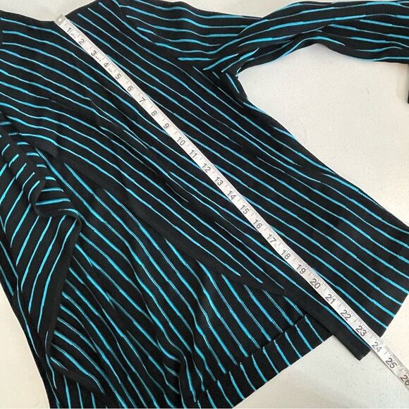 Ming Wang Black Stripe Waterfall Cardigan Size Small - Picture 15 of 16